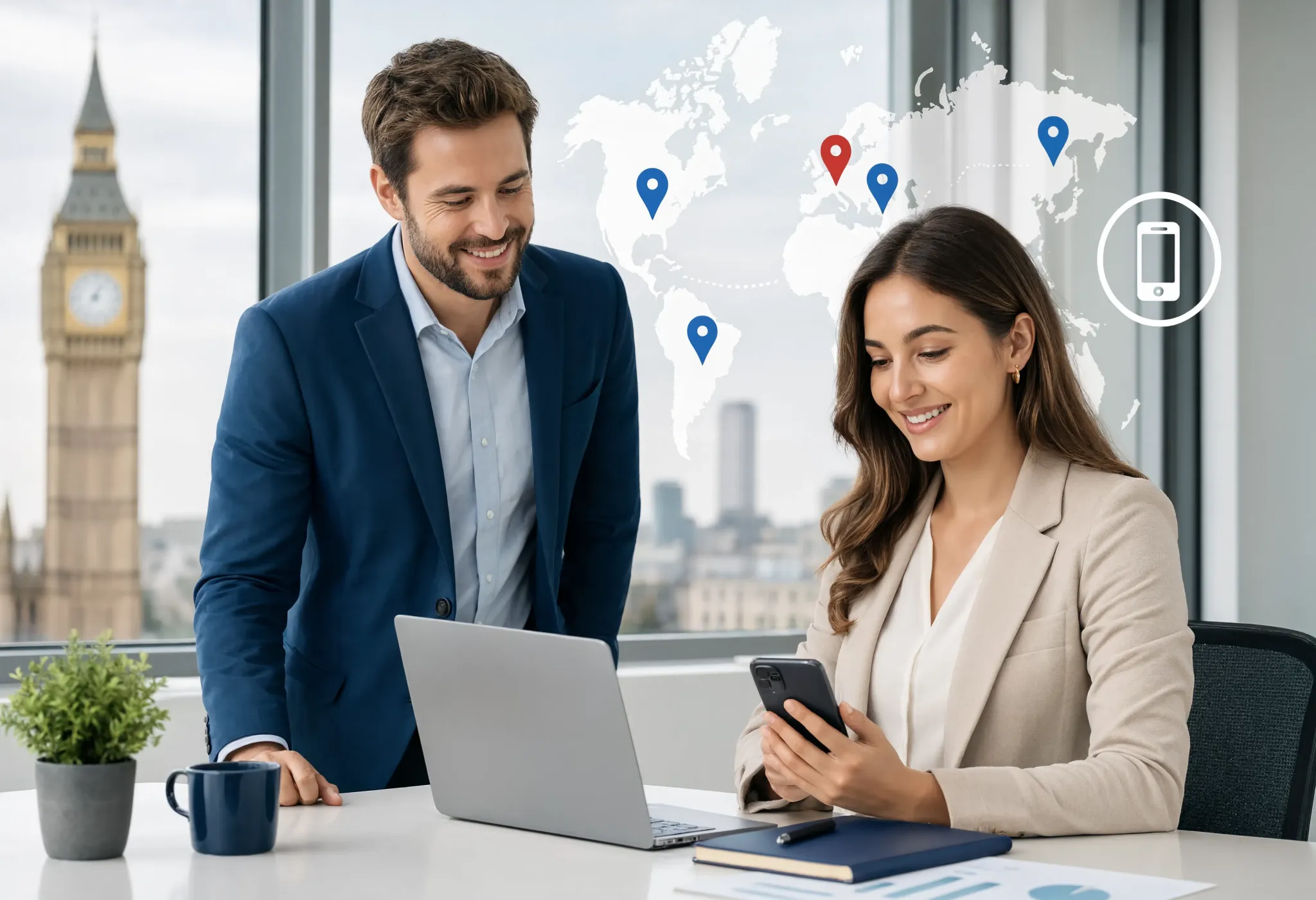 UK professionals keeping their business number working abroad without roaming charges