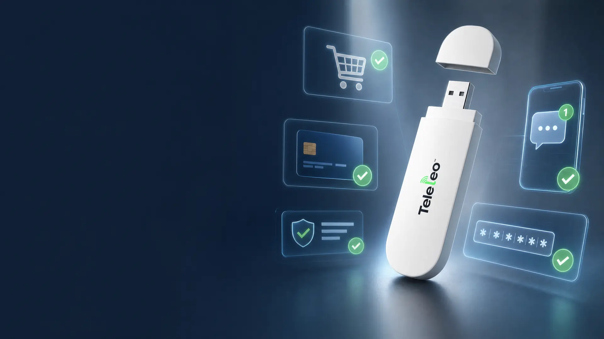 Teleleo modem with e-commerce dashboard — secure online business operations